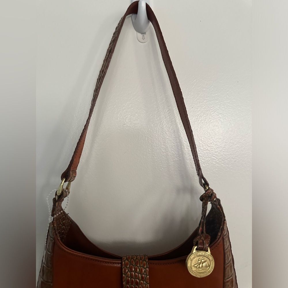 NWOT Brahmin Pecan Embossed Leather Shoulder Brown Women's Bag - Picture 2 of 15